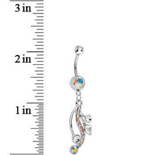 Load image into Gallery viewer, Aurora Gem Swirling Bubbles Dangle Belly Ring
