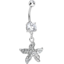 将图片加载到图库查看器，Clear Gem Gradient Starfish Belly Ring
