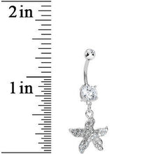 将图片加载到图库查看器，Clear Gem Gradient Starfish Belly Ring
