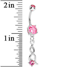 将图片加载到图库查看器，Pink CZ Twist Dangle Belly Ring
