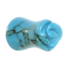 Load image into Gallery viewer, 2G Natural Blue Turquoise Blooming Flower Stone Saddle Plug
