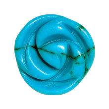 将图片加载到图库查看器，00G Natural Blue Turquoise Blooming Flower Stone Saddle Plug
