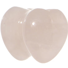 Load image into Gallery viewer, 00G Natural Rose Flower Quartz Sweet Heart Stone Saddle Plug

