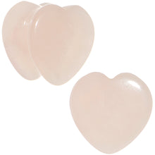 Load image into Gallery viewer, 9/16  Natural Rose Quartz Sweet Heart Stone Saddle Plug Set
