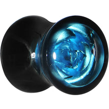 将图片加载到图库查看器，0G Black Acrylic Aqua Rose Flower Saddle Plug Set
