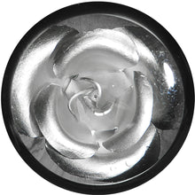 将图片加载到图库查看器，18mm Black Acrylic Silver Metallic Rose Flower Plug
