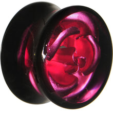 将图片加载到图库查看器，18mm Black Acrylic Pink Metallic Rose Flower Plug
