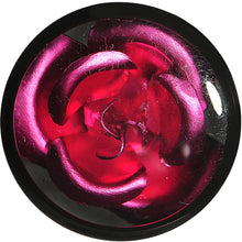 将图片加载到图库查看器，18mm Black Acrylic Pink Metallic Rose Flower Plug
