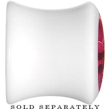 Load image into Gallery viewer, 00G White Acrylic Pink Metallic Rose Flower Plug
