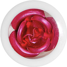 Load image into Gallery viewer, 9/16 White Acrylic Pink Metallic Rose Flower Plug
