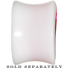 Load image into Gallery viewer, 9/16 White Acrylic Pink Metallic Rose Flower Plug
