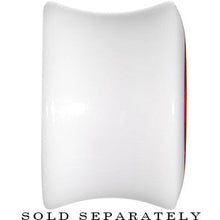 Load image into Gallery viewer, 9/16 White Acrylic Red Metallic Rose Flower Plug
