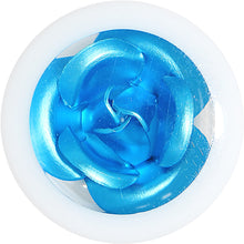 将图片加载到图库查看器，5/8 White Acrylic Aqua Metallic Rose Flower Plug
