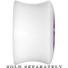 Load image into Gallery viewer, 5/8 White Acrylic Purple Metallic Rose Flower Plug
