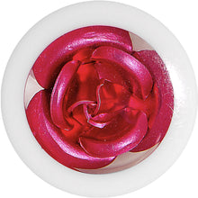 Load image into Gallery viewer, 18mm White Acrylic Pink Metallic Rose Flower Plug
