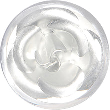 Load image into Gallery viewer, 9/16 Clear Acrylic Floating Silver Metallic Rose Flower Plug
