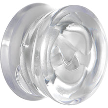 将图片加载到图库查看器，18mm Clear Acrylic Floating Silver Metallic Rose Flower Plug
