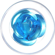 将图片加载到图库查看器，18mm Clear Acrylic Floating Aqua Metallic Rose Flower Plug

