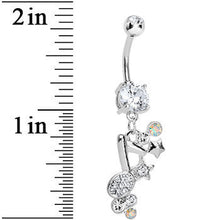 将图片加载到图库查看器，Clear Jeweled Rock star Music Note Belly Button Ring
