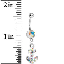 将图片加载到图库查看器，Aurora Gem Sparkle Anchor Belly Ring
