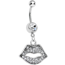 将图片加载到图库查看器，Crystalline Gem Kiss Lips Dangle Belly Ring

