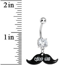Load image into Gallery viewer, Crystalline Gem Kiss My Mustache Belly Ring

