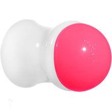 将图片加载到图库查看器，0G White Neon Pink Acrylic Saddle Plug
