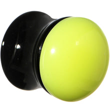 Load image into Gallery viewer, 1/2 Black Neon Yellow Acrylic Saddle Plug
