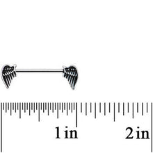 Load image into Gallery viewer, 14G 5/8 Angles Wings Barbell Nipple Ring Set
