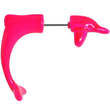 Load image into Gallery viewer, Pink Acrylic Leaping Dolphin Fake Taper Ear Plug
