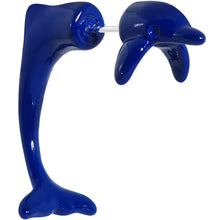 将图片加载到图库查看器，Blue Acrylic Leaping Dolphin Fake Taper Ear Plug
