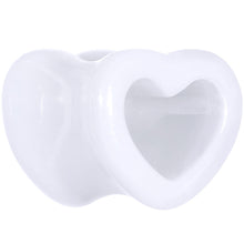 Load image into Gallery viewer, 00G White Acrylic Hollow Heart Tunnel
