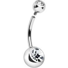 将图片加载到图库查看器，Internally Threaded Clear Double Gem Belly Ring 11mm
