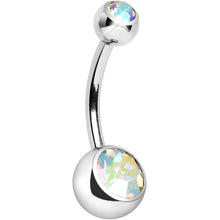 将图片加载到图库查看器，14G Internally Threaded Aurora Double Gem Belly Ring 11mm
