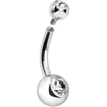 Load image into Gallery viewer, 14G 5/16 Double Clear Gem Internally Threaded Belly Button Ring
