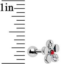 Load image into Gallery viewer, Red Crystalline Gem Bright Flower Cartilage Earring
