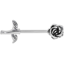 Load image into Gallery viewer, 14G 5/8 Sprouting Rose Flower Barbell Nipple Ring Set

