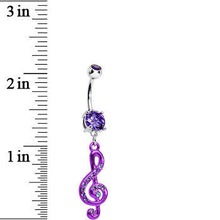 Load image into Gallery viewer, Tantalize Gem Treble Clef Drop Belly Ring
