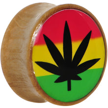 将图片加载到图库查看器，18mm Organic Sandalwood Rasta Pot Leaf Saddle Plug
