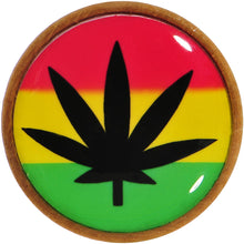 将图片加载到图库查看器，18mm Organic Sandalwood Rasta Pot Leaf Saddle Plug
