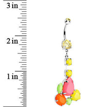 将图片加载到图库查看器，Yellow Gem Neon Jumble Dangle Belly Ring

