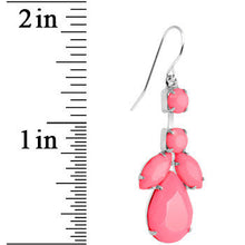 将图片加载到图库查看器，Faux Pink Stone Neon Leaf Vine Dangle Earrings

