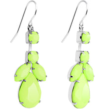 Load image into Gallery viewer, Faux Pale Green Stone Neon Leaf Vine Dangle Earrings
