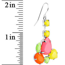将图片加载到图库查看器，Faux Multi Stone Neon Jumble Dangle Earrings
