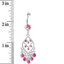 Load image into Gallery viewer, Pink Gem Chandelier Dreams Dangle Belly Ring
