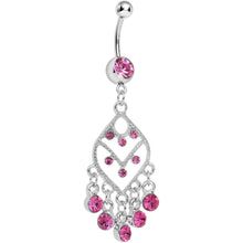 Load image into Gallery viewer, Pink Gem Chandelier Dreams Dangle Belly Ring
