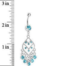 将图片加载到图库查看器，Aqua Gem Chandelier Dreams Dangle Belly Ring
