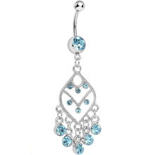 将图片加载到图库查看器，Aqua Gem Chandelier Dreams Dangle Belly Ring
