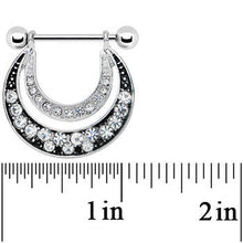 将图片加载到图库查看器，14G 5/8 Clear Gem Radiant Moonlit Night Nipple Shield Set
