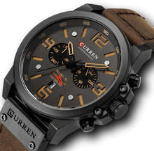 Load image into Gallery viewer, Retro  Waterproof Watch With Chronometers Steel Case And Leather Belts Unique Design Excellent Look Perfect Gift For Your Man

